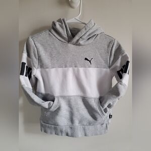 Puma Kids Gray and White Hoodie